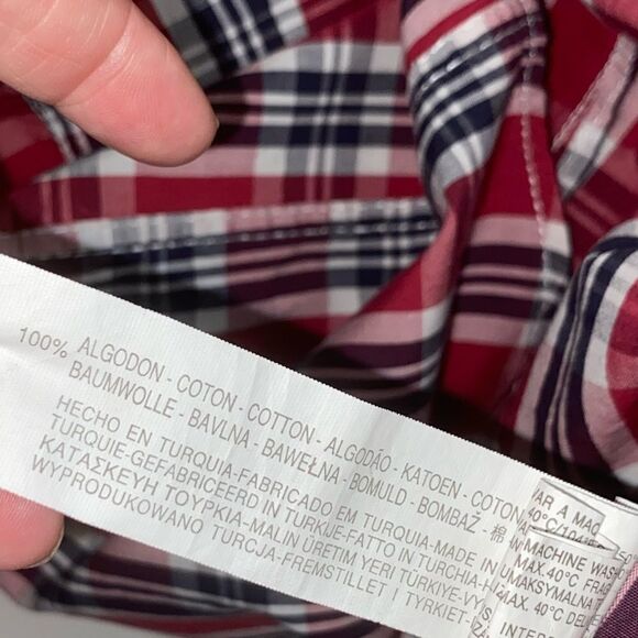 Zara Man Men's Sz Sm Red Plaid Long Sleeve Casual Button-Up Western Style Shirt - Picture 7 of 7